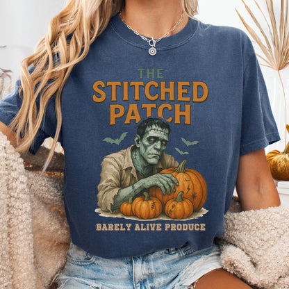 T-Shirt Denim / S The Stitched Patch Frankenstein Shirt The Mystic Eden