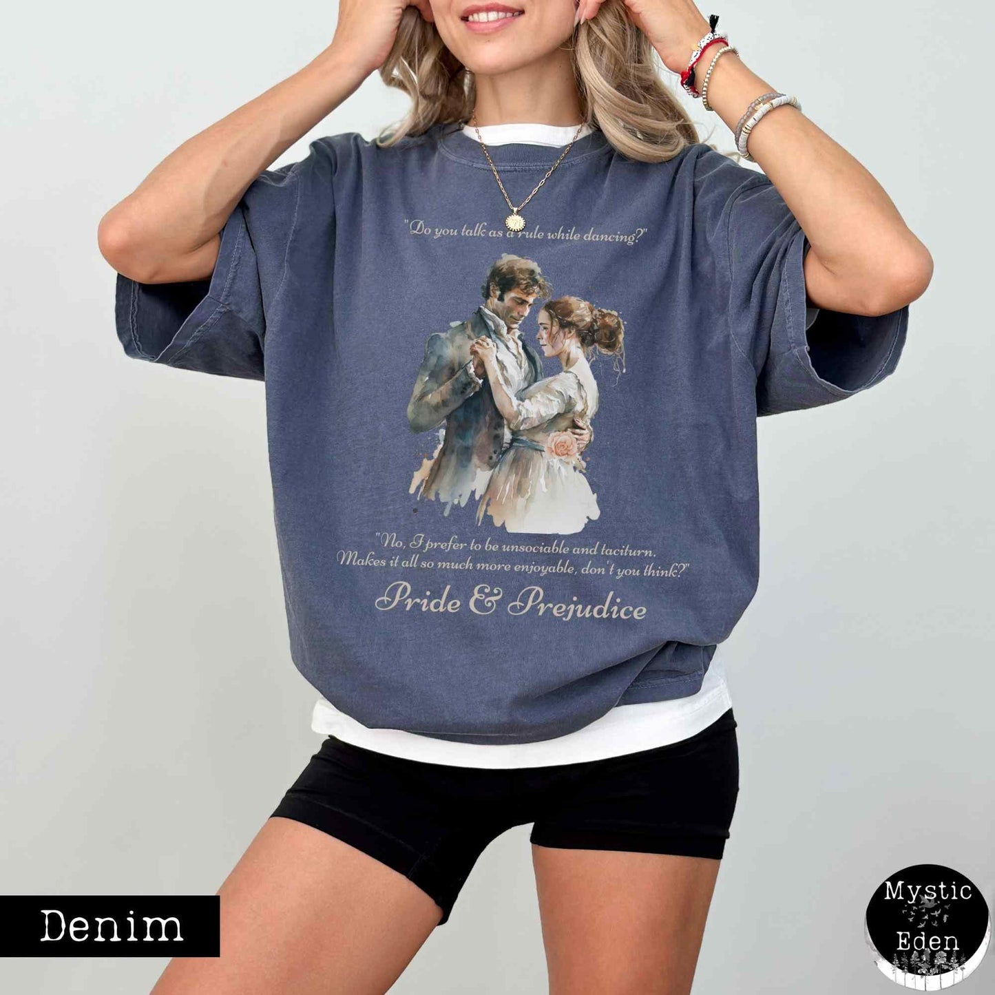 T-Shirt Denim / S Vintage Pride & Prejudice T-shirt The Mystic Eden