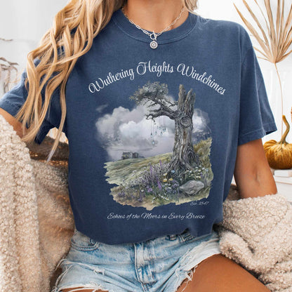 T-Shirt Denim / S Wuthering Heights Windchimes Tee The Mystic Eden