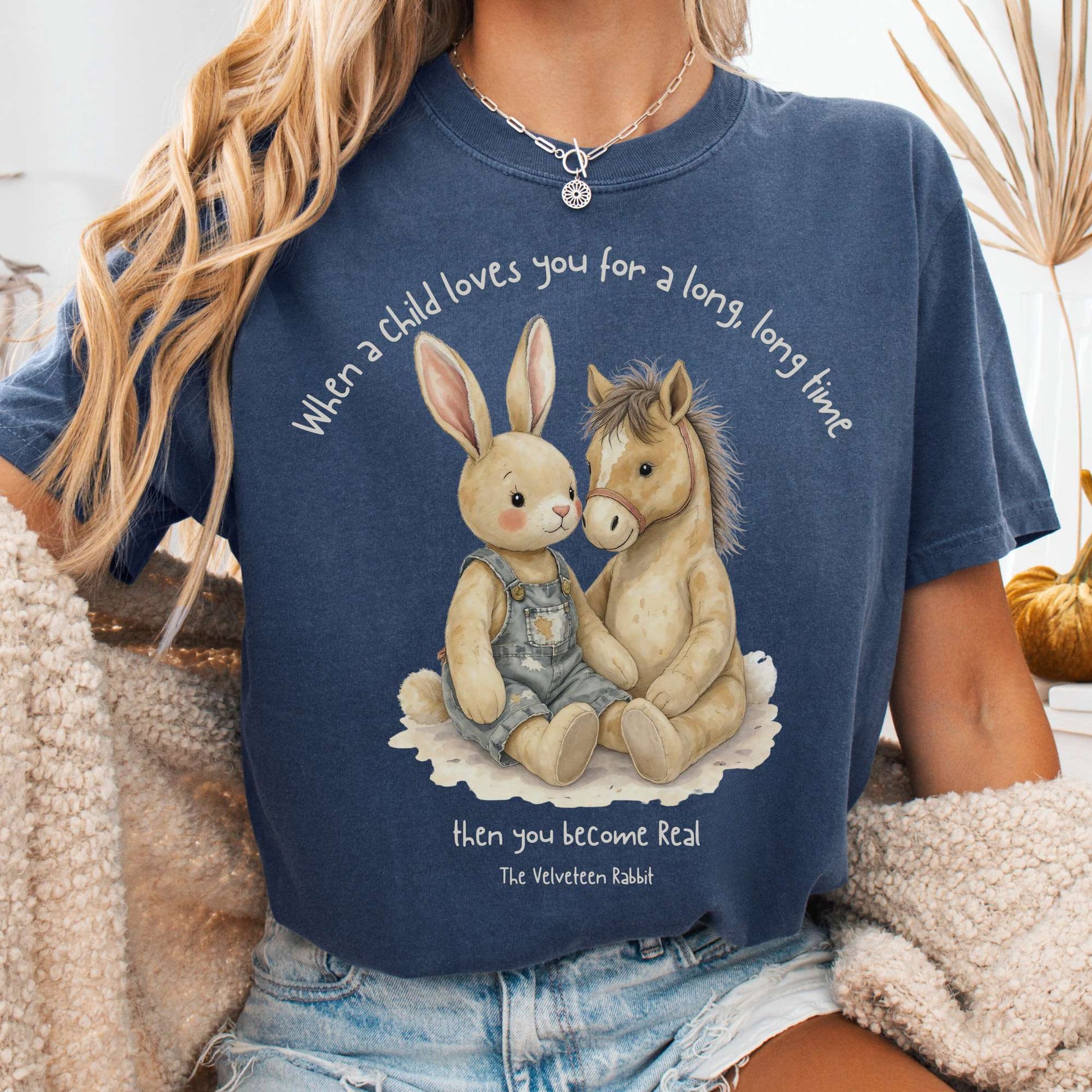 T-Shirt Denim / S You Become Real The Velveteen Rabbit Tee The Mystic Eden
