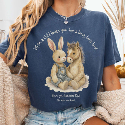T-Shirt Denim / S You Become Real The Velveteen Rabbit Tee The Mystic Eden