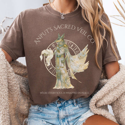 T-Shirt Espresso / S Anput's Sacred Veil Co Egyptian Mythology The Mystic Eden