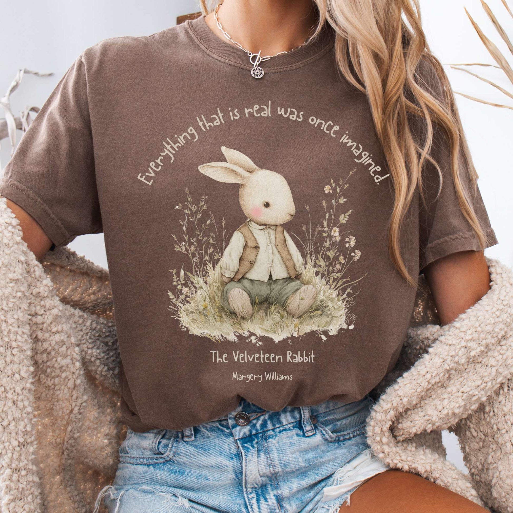 T-Shirt Espresso / S Everything Real Was Once Imagined The Velveteen Rabbit Tee The Mystic Eden