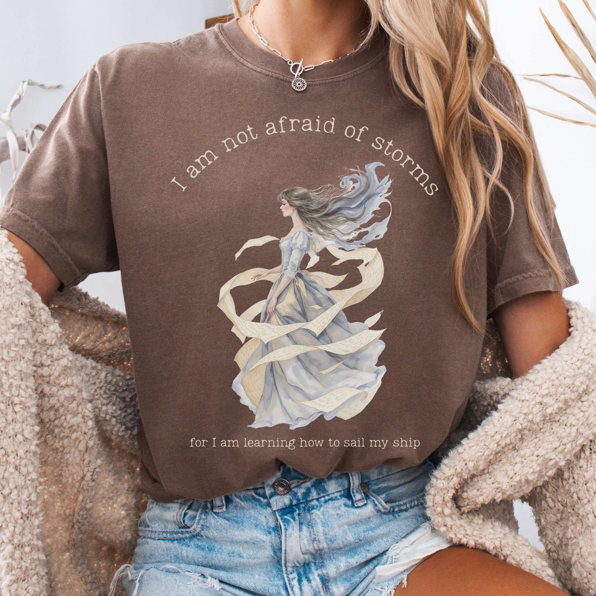 T-Shirt Espresso / S I Am Not Afraid of Storms Little Women Tee The Mystic Eden
