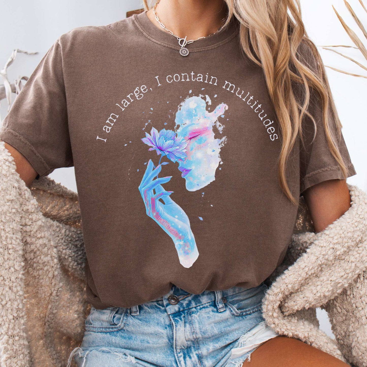 T-Shirt Espresso / S I Contain Multitudes Walt Whitman Tee The Mystic Eden