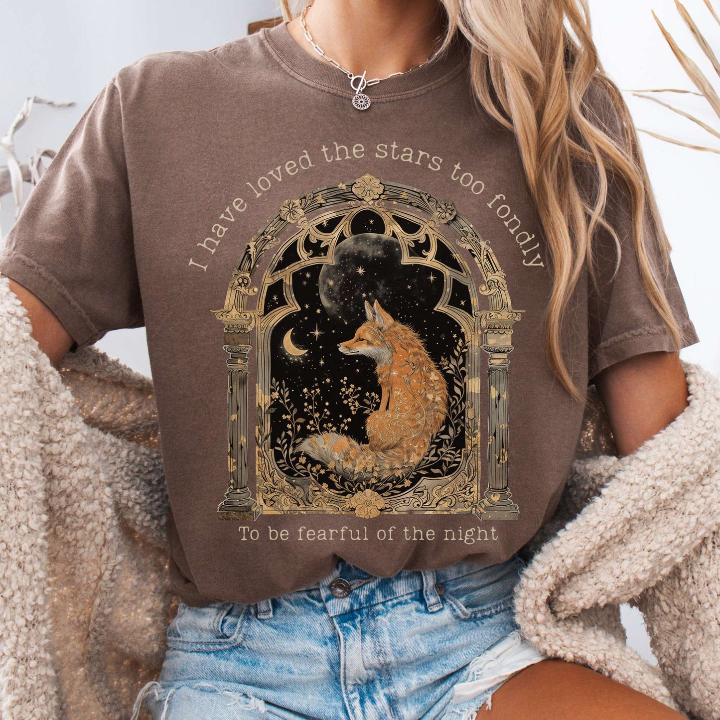 T-Shirt Espresso / S I Have Loved the Stars Too Fondly Sarah Williams Poetry Tee The Mystic Eden