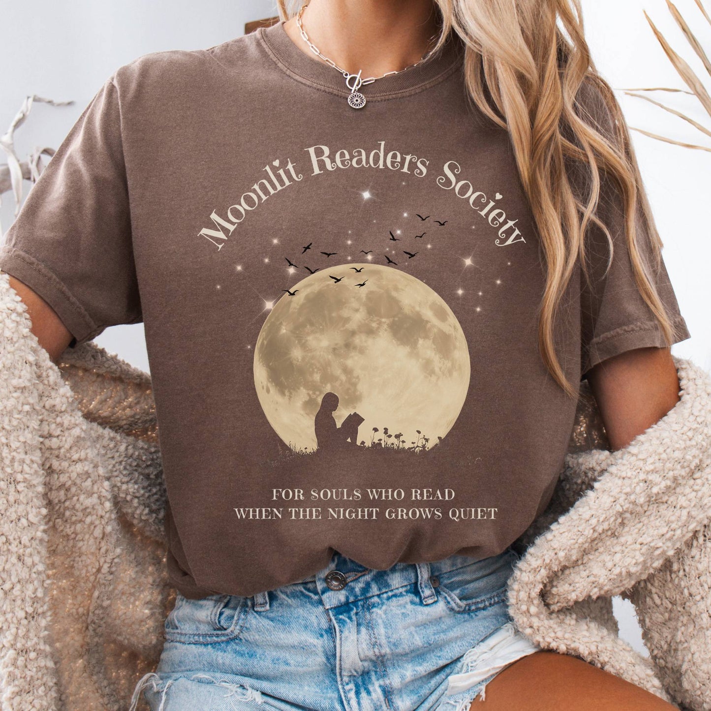T-Shirt Espresso / S Moonlit Readers Society Tee The Mystic Eden