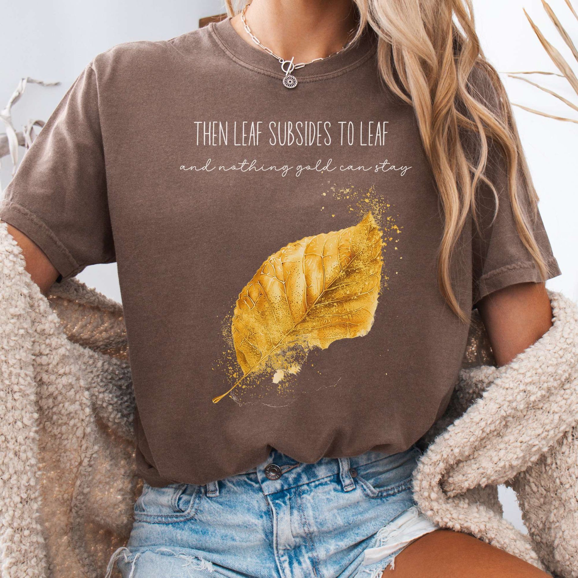 T-Shirt Espresso / S Nothing Gold Can Stay Robert Frost Tee The Mystic Eden