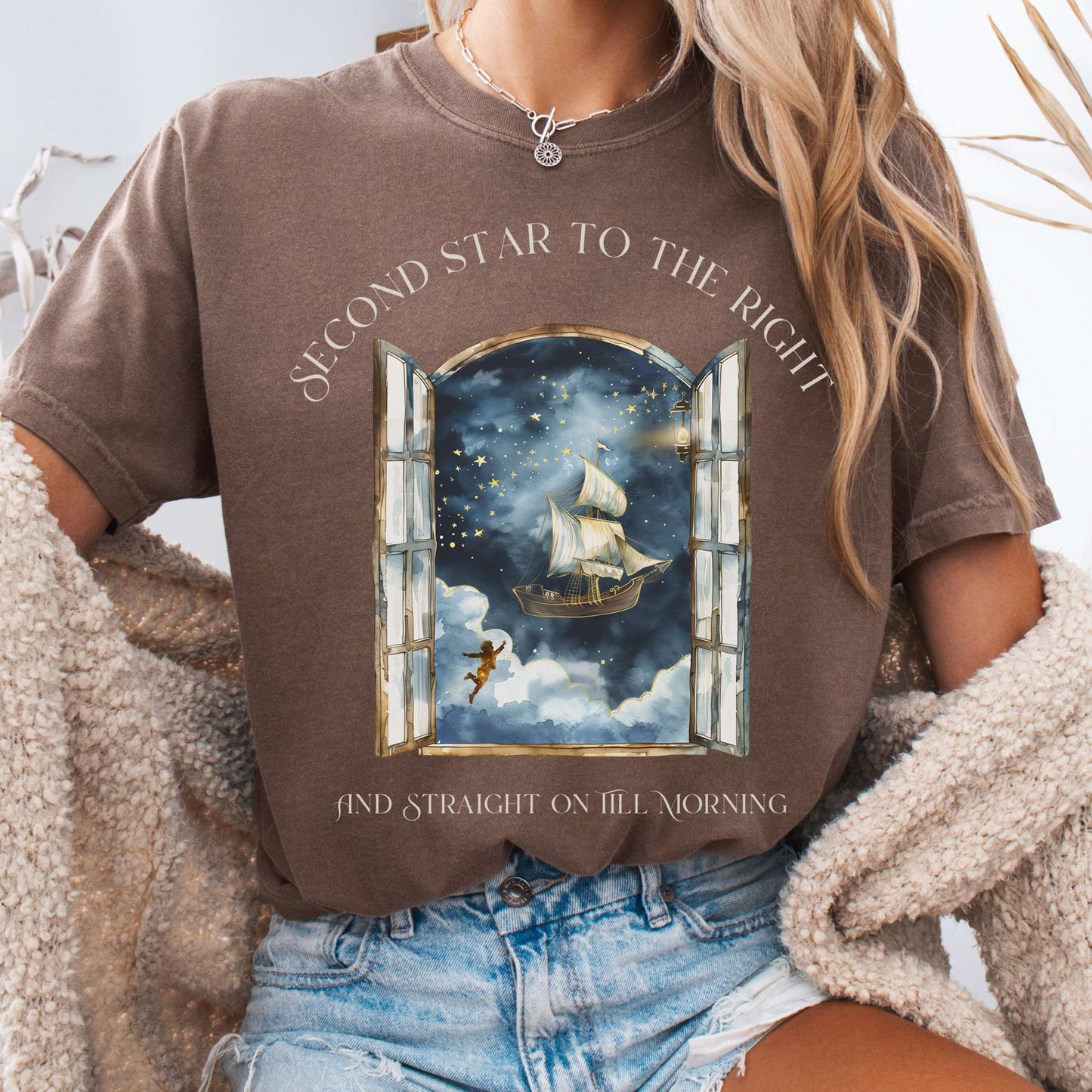T-Shirt Espresso / S Second Star to the Right Peter Pan Tee The Mystic Eden
