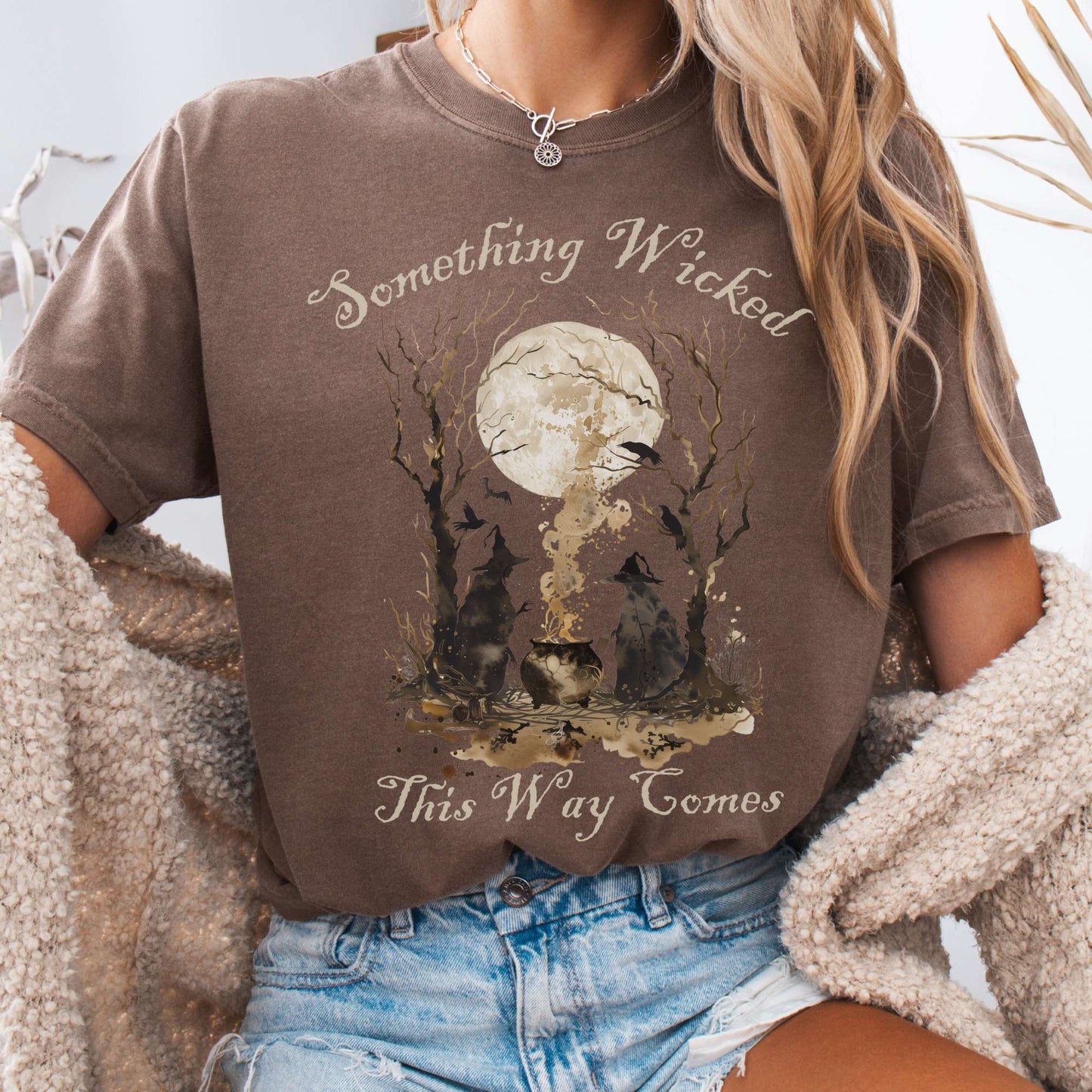 T-Shirt Espresso / S Something Wicked This Way Comes, Shakespeare Macbeth Witches Shirt The Mystic Eden