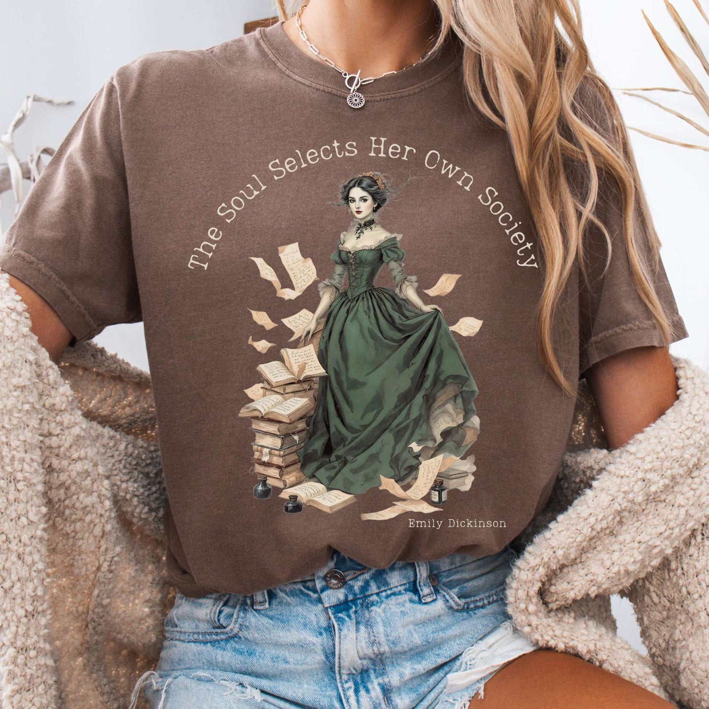 T-Shirt Espresso / S The Soul Selects Her Own Society Emily Dickinson Tee The Mystic Eden