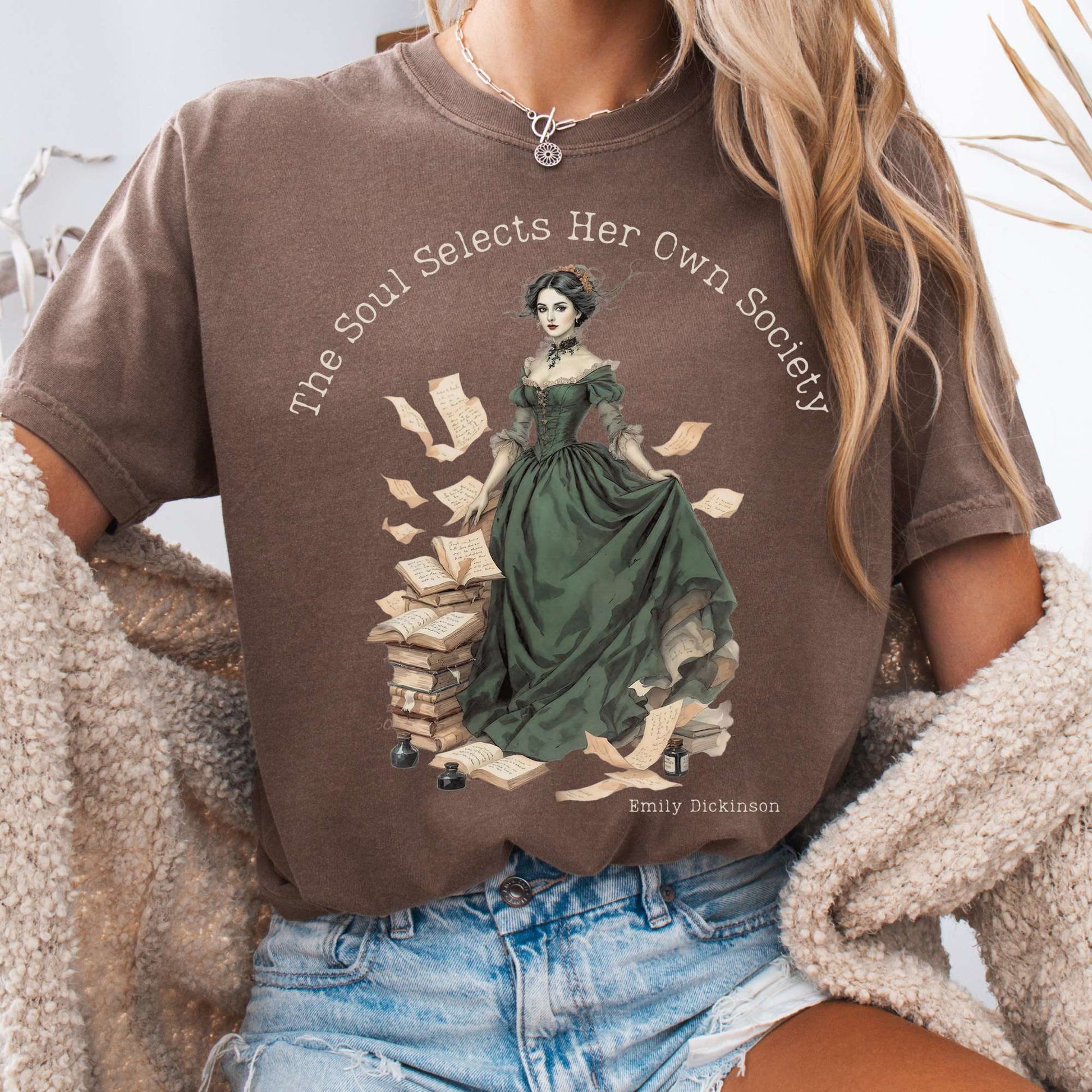 T-Shirt Espresso / S The Soul Selects Her Own Society Emily Dickinson Tee The Mystic Eden