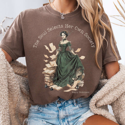T-Shirt Espresso / S The Soul Selects Her Own Society Emily Dickinson Tee The Mystic Eden