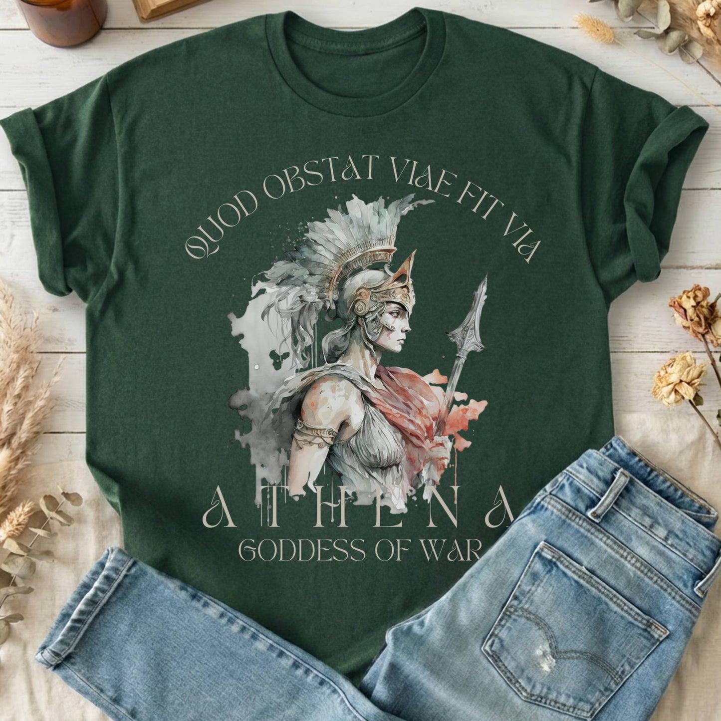 T-Shirt Forest Green / S Athena Greek Mythology T-Shirt The Mystic Eden