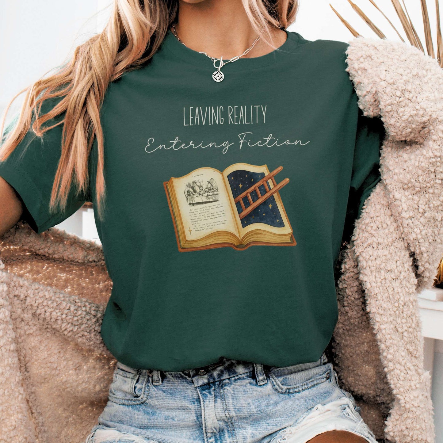 T-Shirt Forest / S Entering Fiction Bella + Canvas Tee – Literary Escape Tee The Mystic Eden