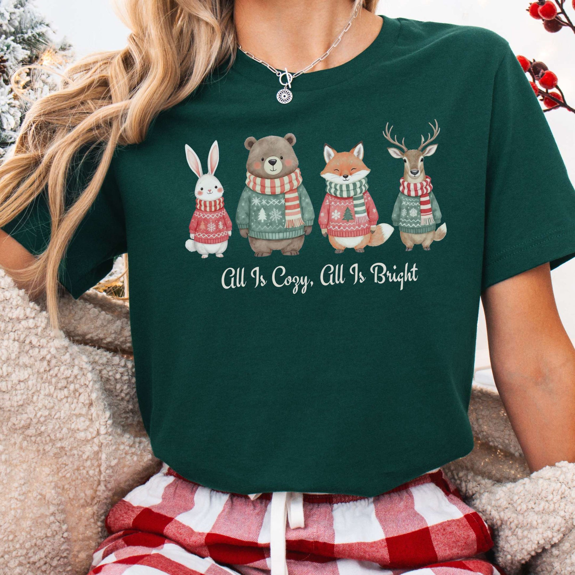 T-Shirt Forest / XS All Is Cozy, All Is Bright — Woodland Christmas Tee The Mystic Eden