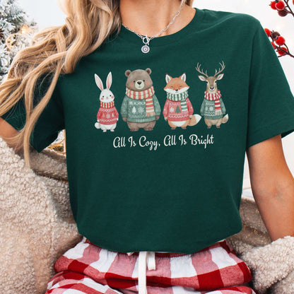 T-Shirt Forest / XS All Is Cozy, All Is Bright — Woodland Christmas Tee The Mystic Eden
