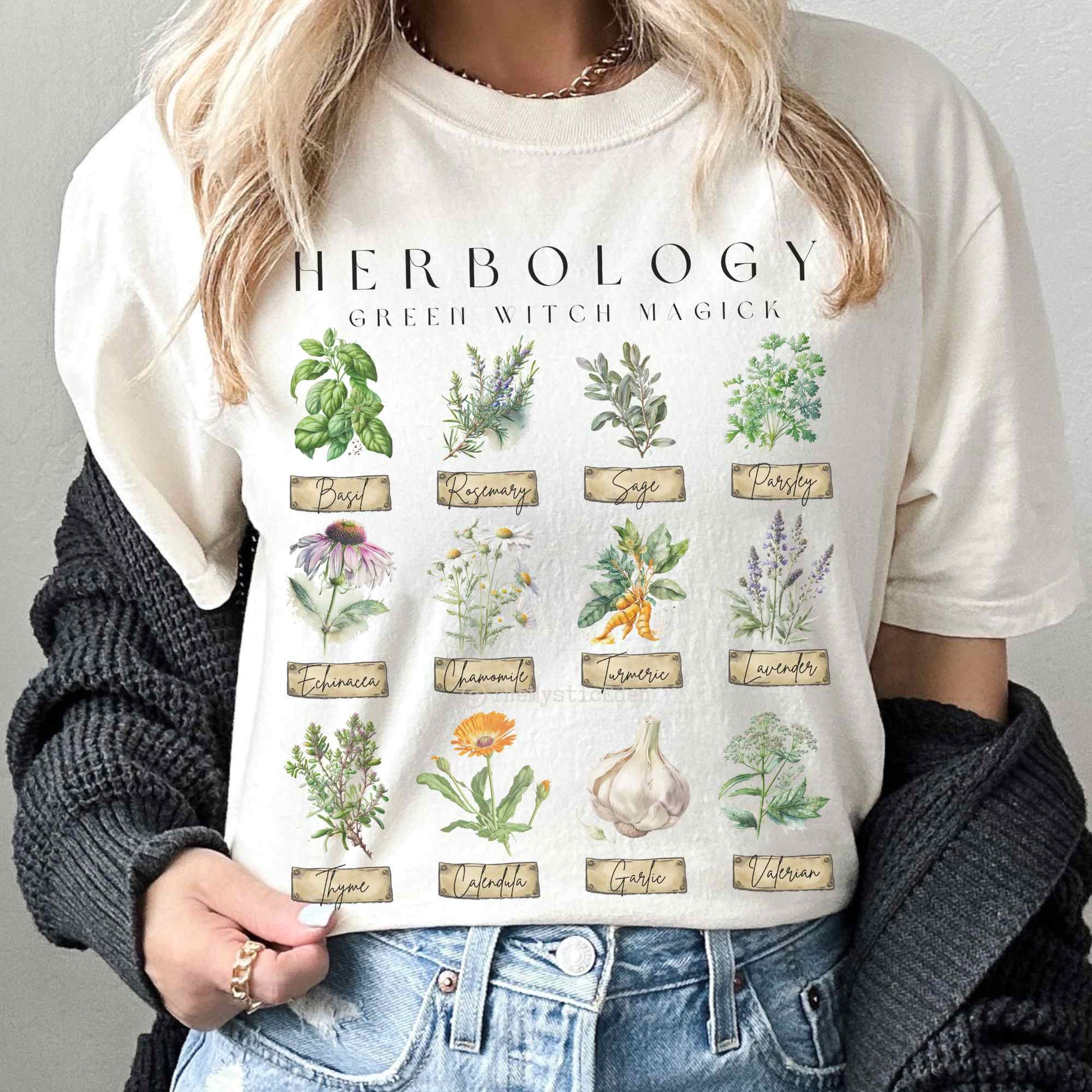 T-Shirt Green Witch Herbology Shirt The Mystic Eden