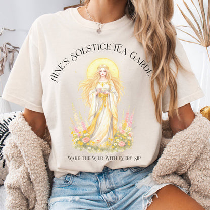 T-Shirt Ivory / S Áine’s Solstice Tea Garden Celtic Goddess Tee The Mystic Eden