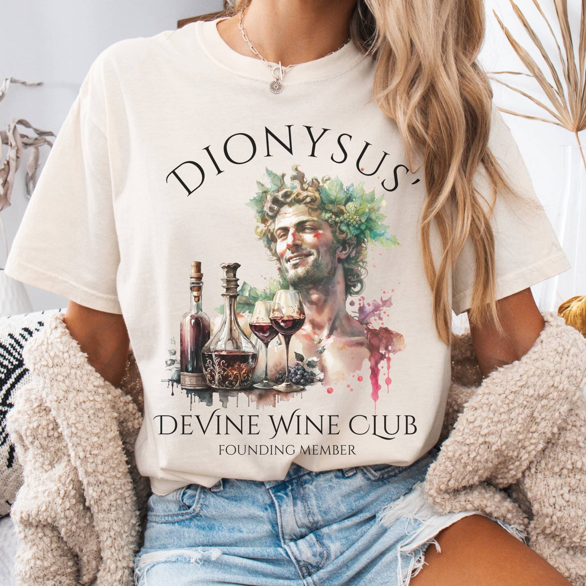 T-Shirt Ivory / S Dionysus Devine Wine Club Mythology Tee The Mystic Eden
