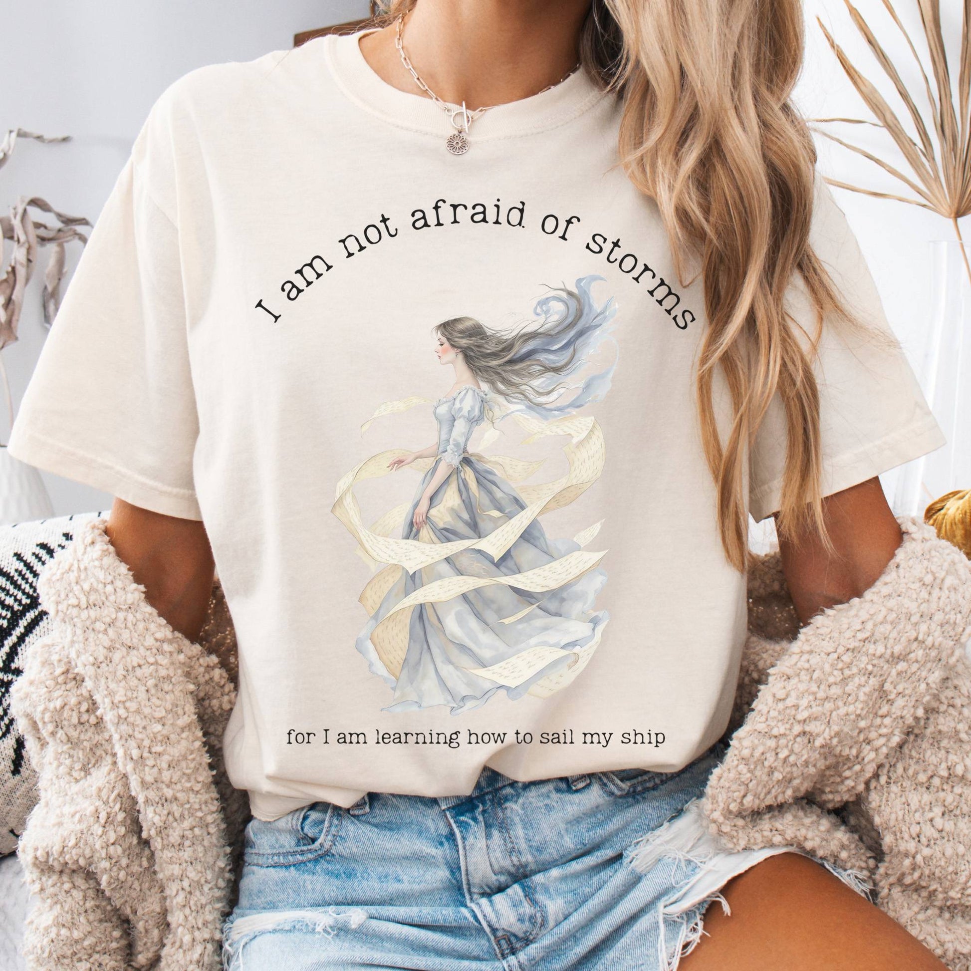 T-Shirt Ivory / S I Am Not Afraid of Storms Little Women Tee The Mystic Eden