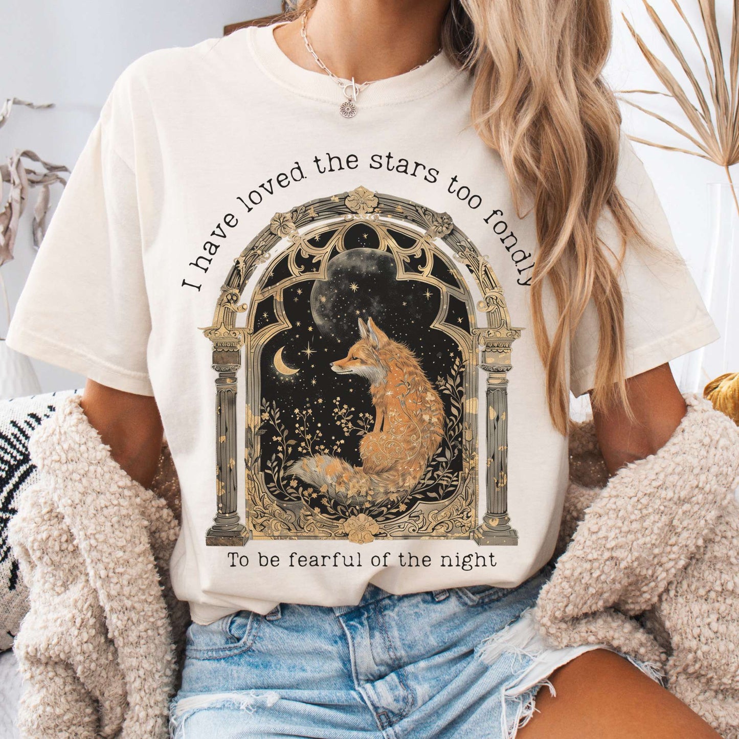T-Shirt Ivory / S I Have Loved the Stars Too Fondly Sarah Williams Poetry Tee The Mystic Eden