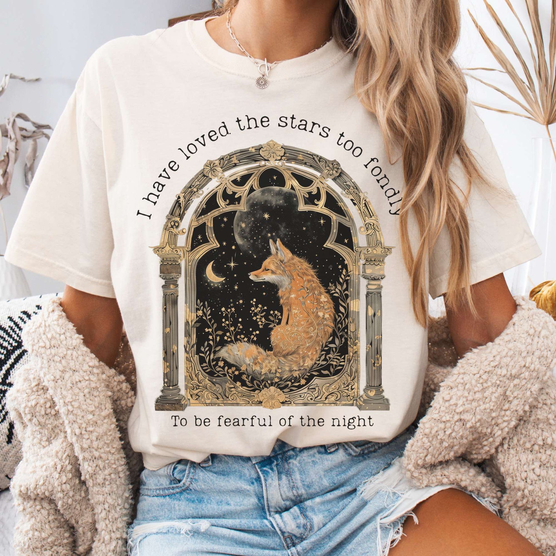 T-Shirt Ivory / S I Have Loved the Stars Too Fondly Sarah Williams Poetry Tee The Mystic Eden