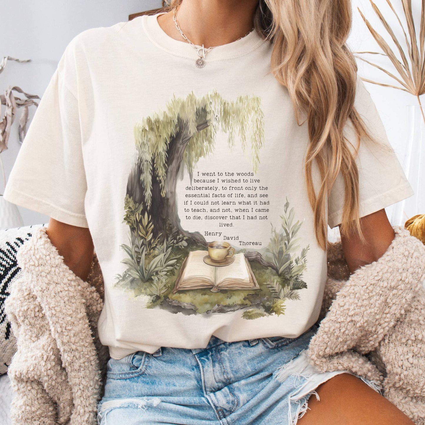 T-Shirt Ivory / S I Went to the Woods Henry David Thoreau Tee The Mystic Eden