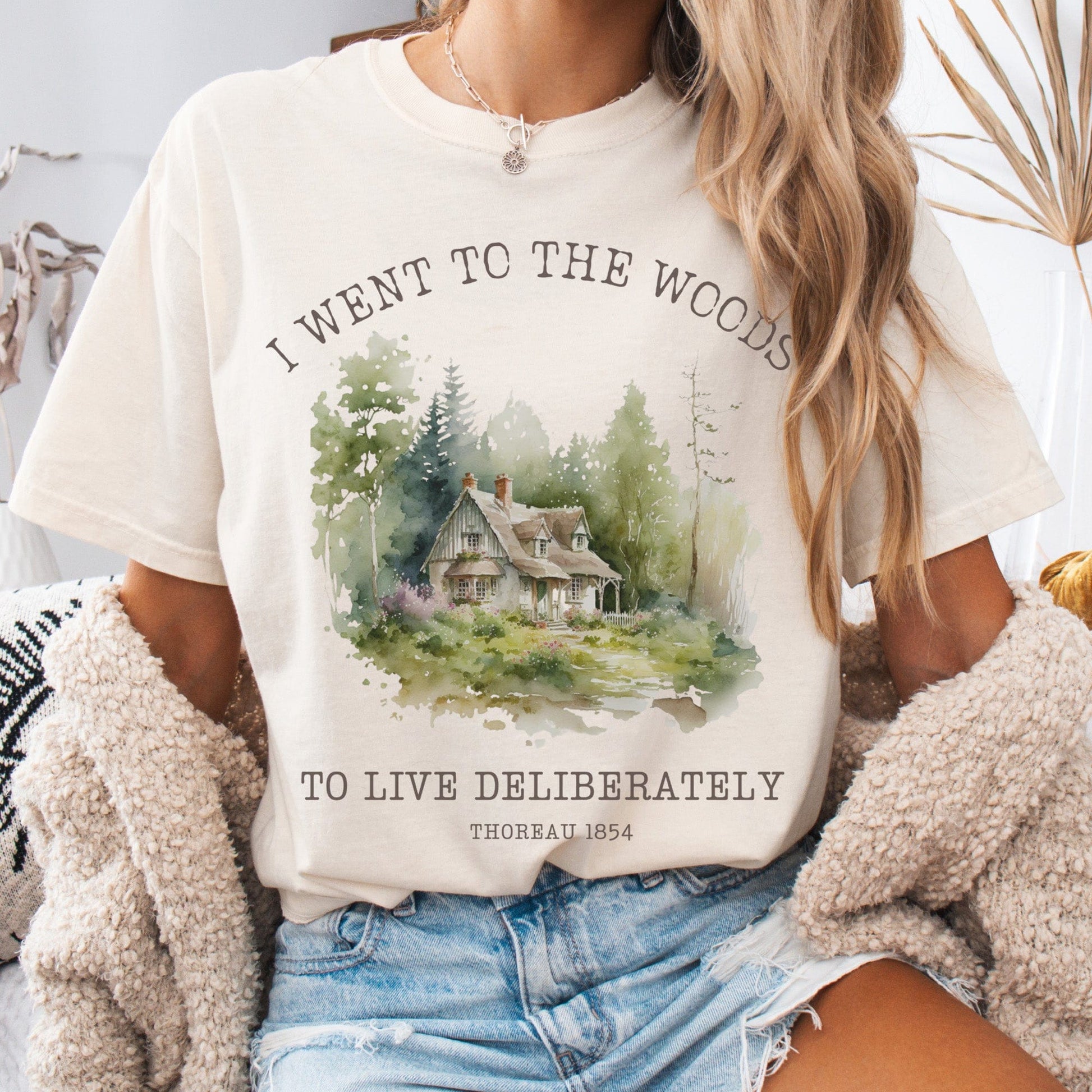 T-Shirt Ivory / S I Went To the Woods To Live Deliberately Cottage Edition T-Shirt The Mystic Eden
