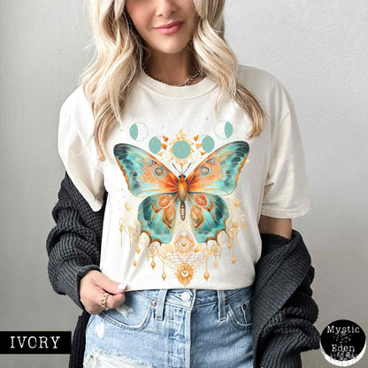 T-Shirt Ivory / S Mystical and Whimsical Butterfly Shirt The Mystic Eden