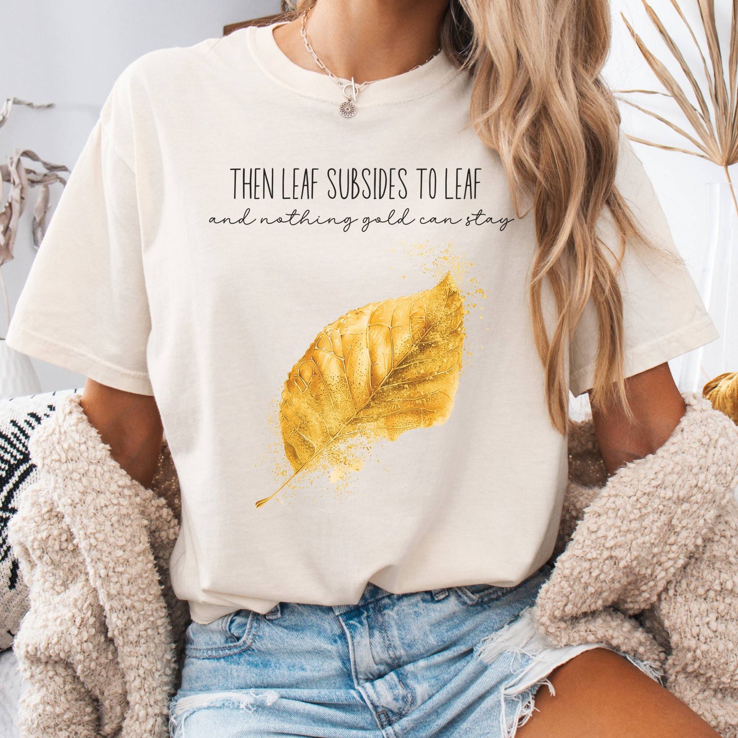 T-Shirt Ivory / S Nothing Gold Can Stay Robert Frost Tee The Mystic Eden