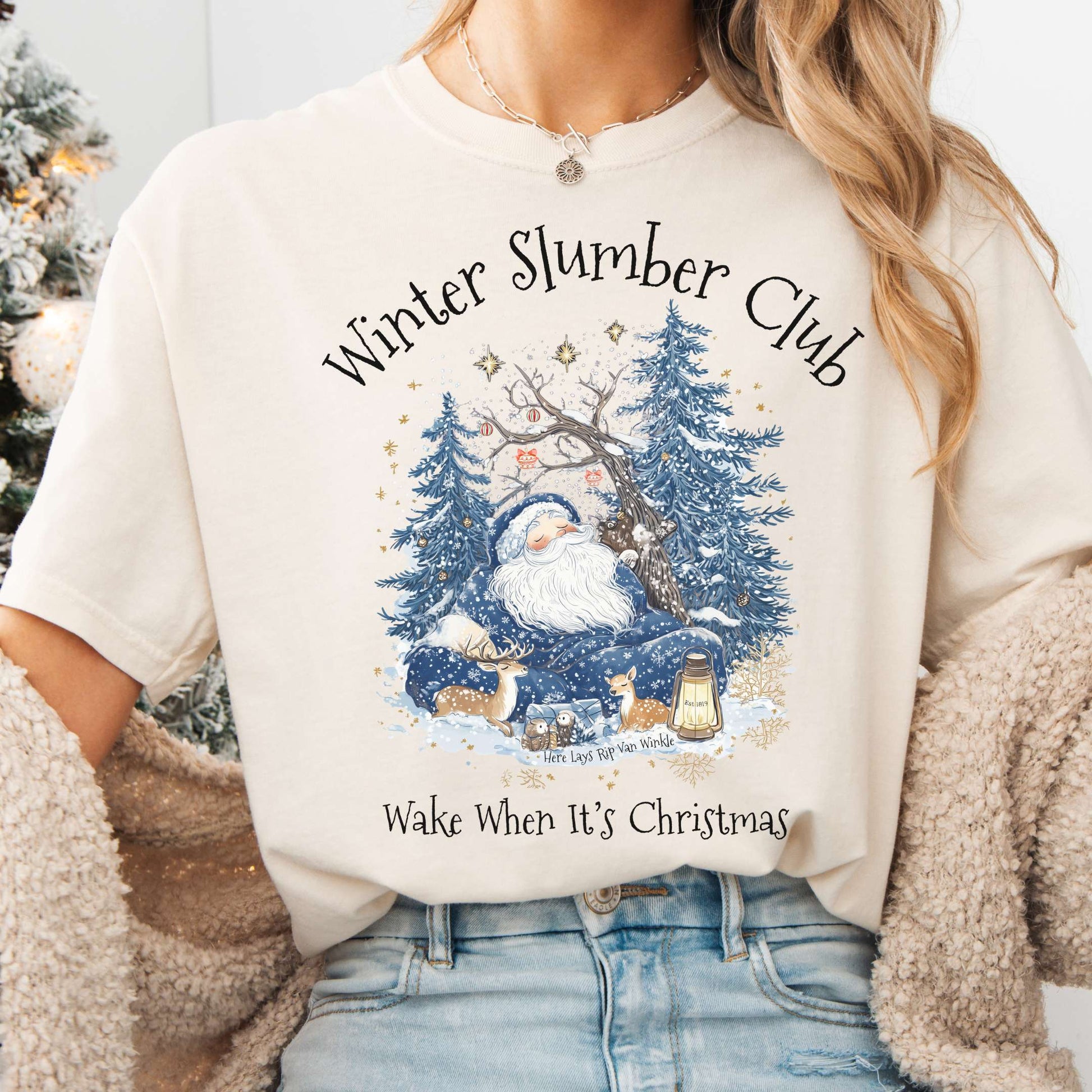 T-Shirt Ivory / S Rip Van Winkle's Winter Slumber Club Christmas Tee The Mystic Eden