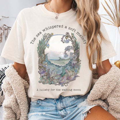 T-Shirt Ivory / S Sea Lullaby for the Waiting Moon Poetry Tee The Mystic Eden