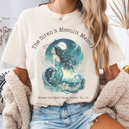 T-Shirt Ivory / S The Siren's Moonlit Melody Mythology Tee The Mystic Eden