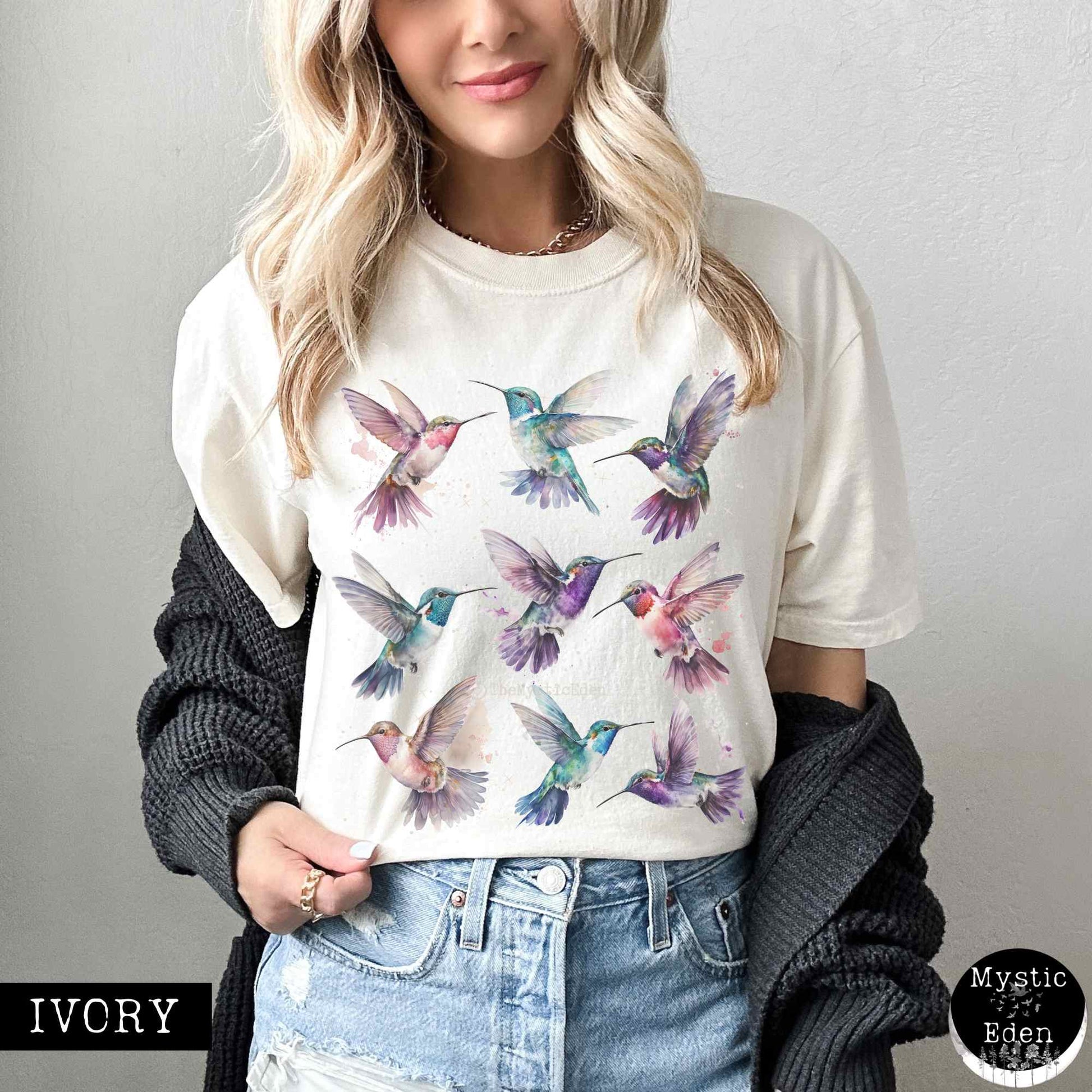 T-Shirt Ivory / S Vintage Hummingbird T-shirt The Mystic Eden