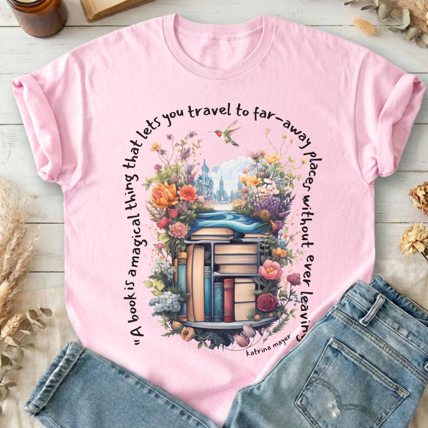 T-Shirt Light Pink / S A Book Is A Magical Thing T-Shirt The Mystic Eden