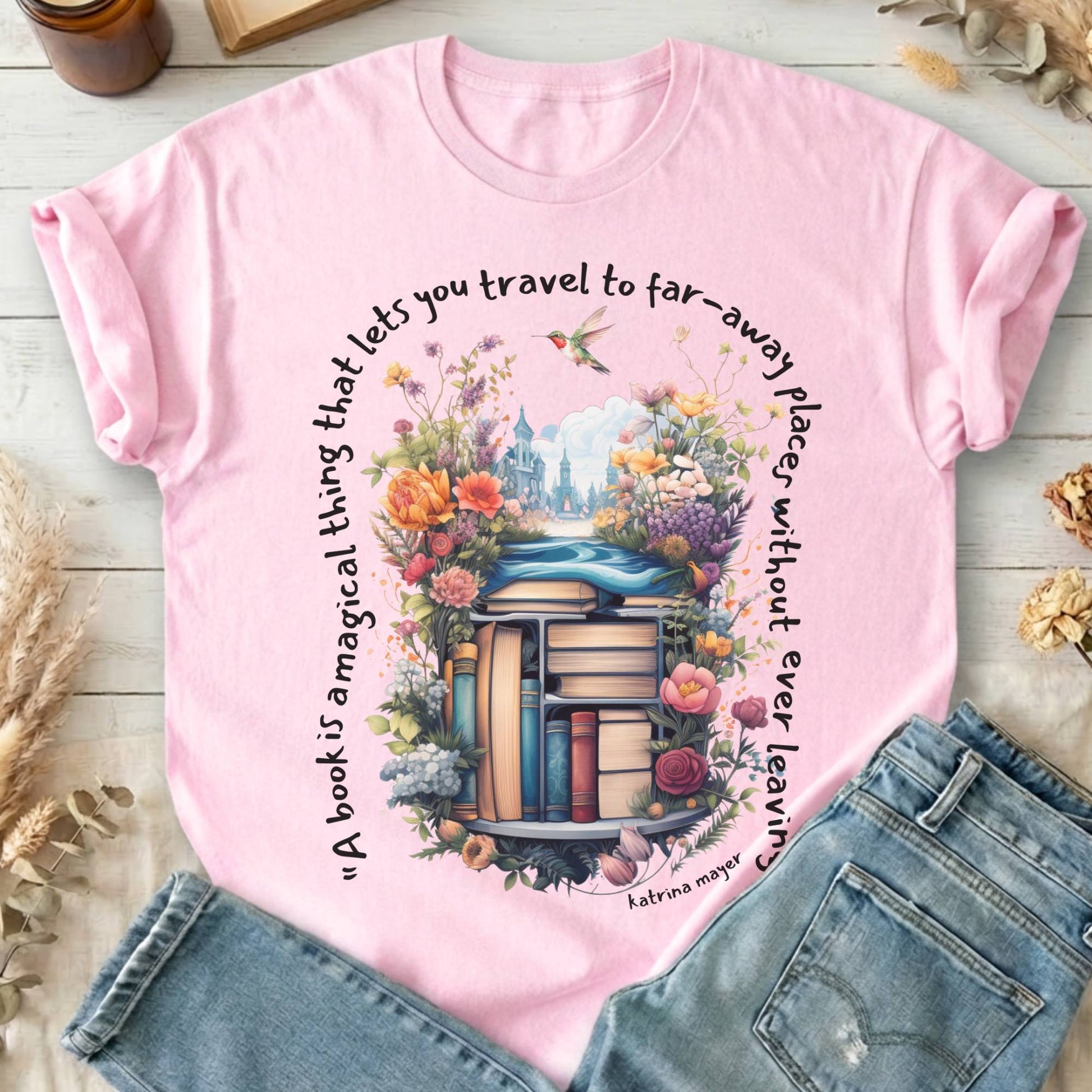 T-Shirt Light Pink / S A Book Is A Magical Thing T-Shirt The Mystic Eden