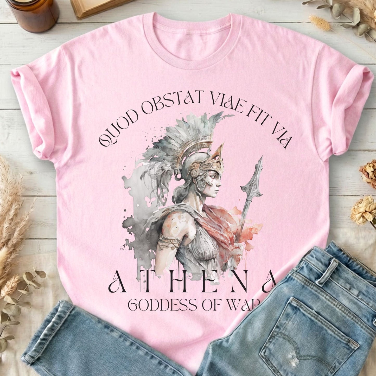 T-Shirt Light Pink / S Athena Greek Mythology T-Shirt The Mystic Eden