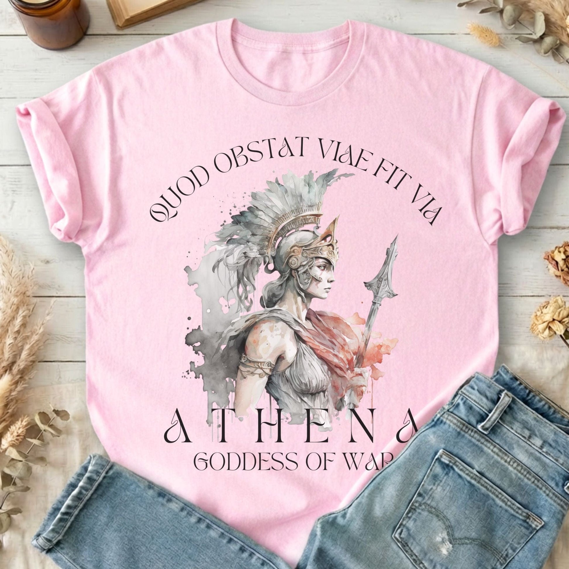 T-Shirt Light Pink / S Athena Greek Mythology T-Shirt The Mystic Eden