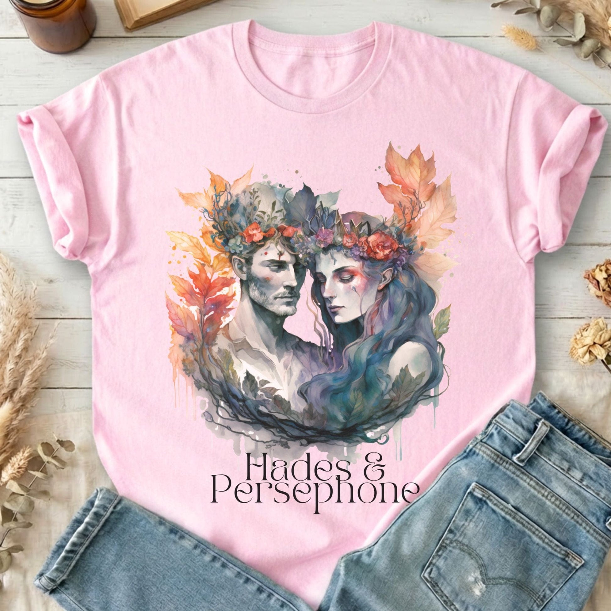 T-Shirt Light Pink / S Hades & Persephone Greek Mythology T-Shirt The Mystic Eden