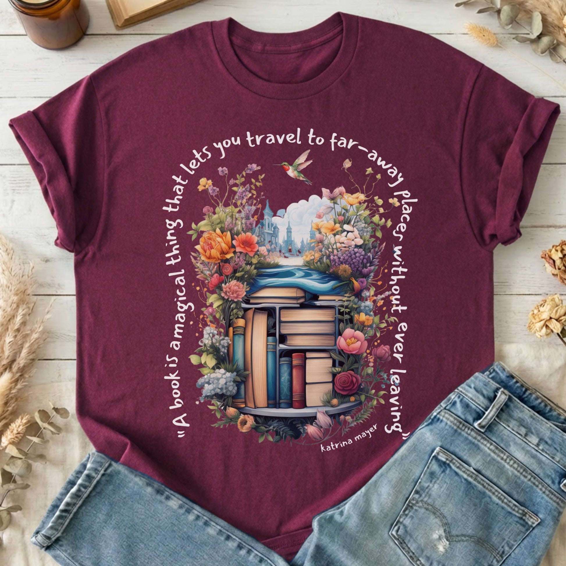 T-Shirt Maroon / S A Book Is A Magical Thing T-Shirt The Mystic Eden