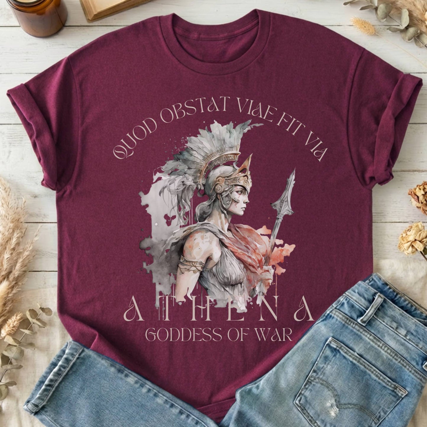 T-Shirt Maroon / S Athena Greek Mythology T-Shirt The Mystic Eden