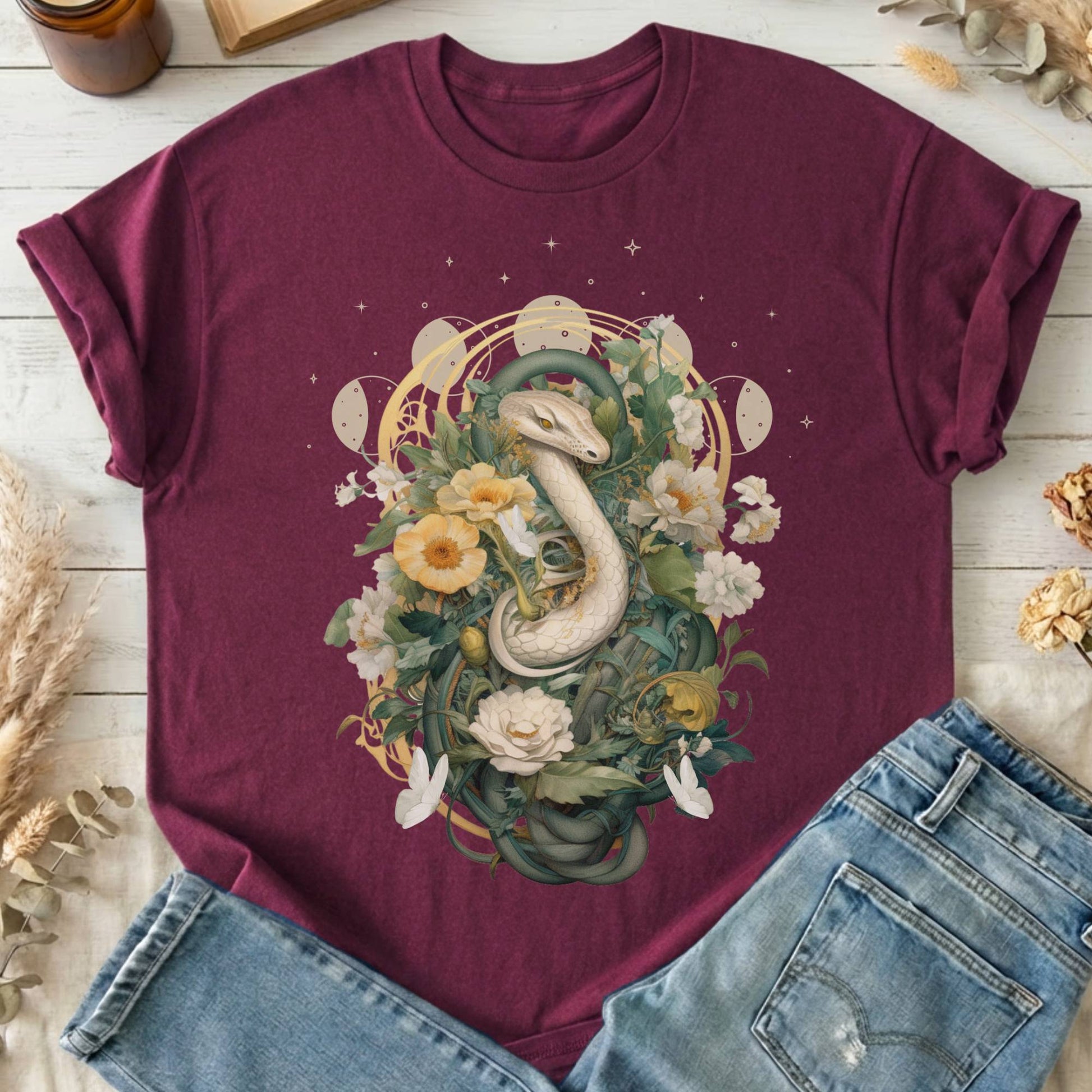 T-Shirt Maroon / S Design 45 T-Shirt The Mystic Eden
