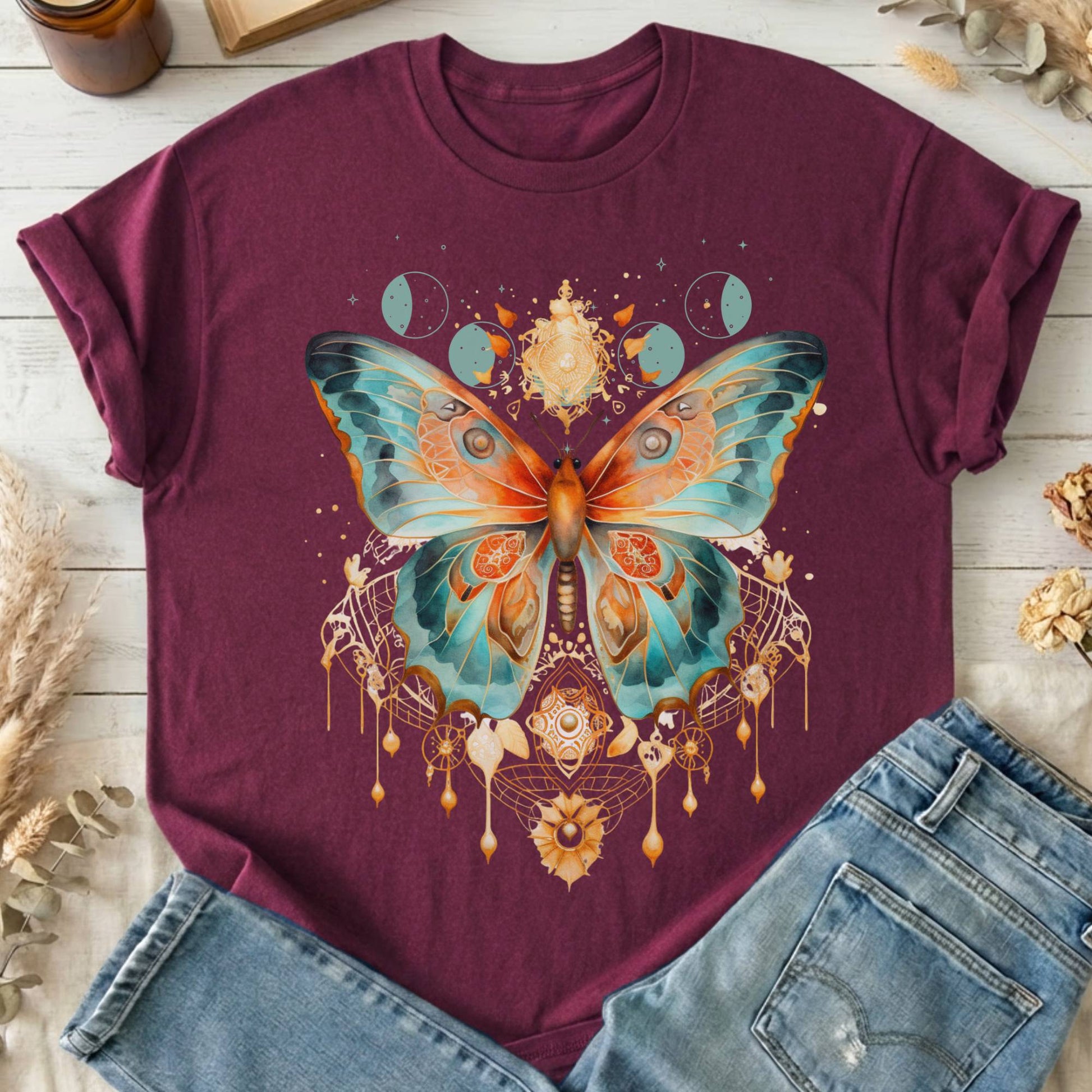 T-Shirt Maroon / S Design 46 T-Shirt The Mystic Eden
