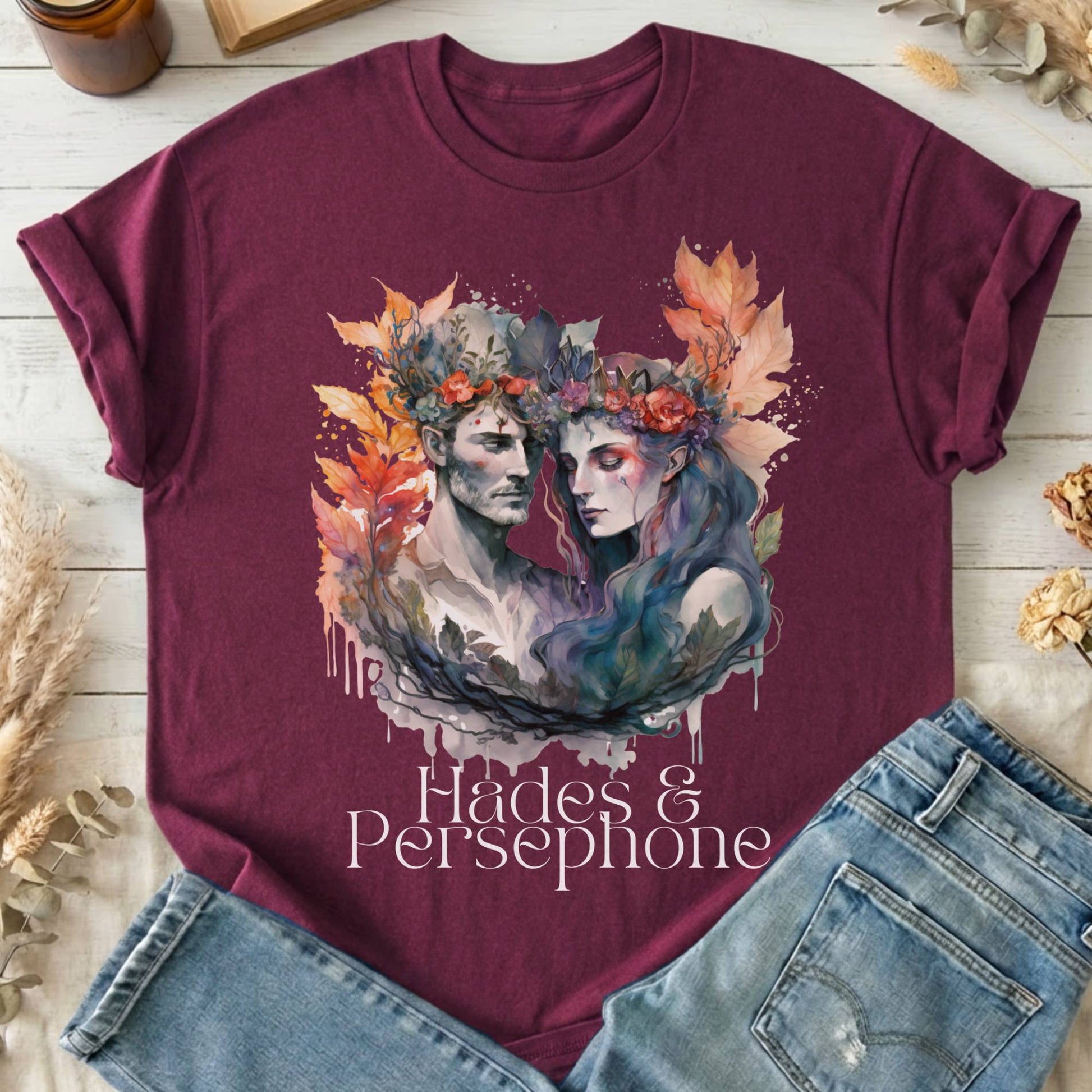 T-Shirt Maroon / S Hades & Persephone Greek Mythology T-Shirt The Mystic Eden