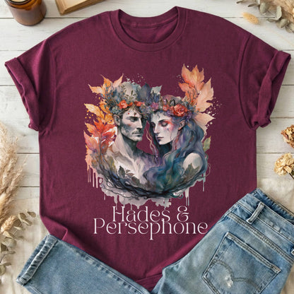 T-Shirt Maroon / S Hades & Persephone Greek Mythology T-Shirt The Mystic Eden