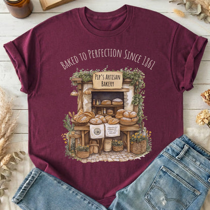 T-Shirt Maroon / S Pip's Artisan Bakery Great Expectations Dickens T-Shirt The Mystic Eden