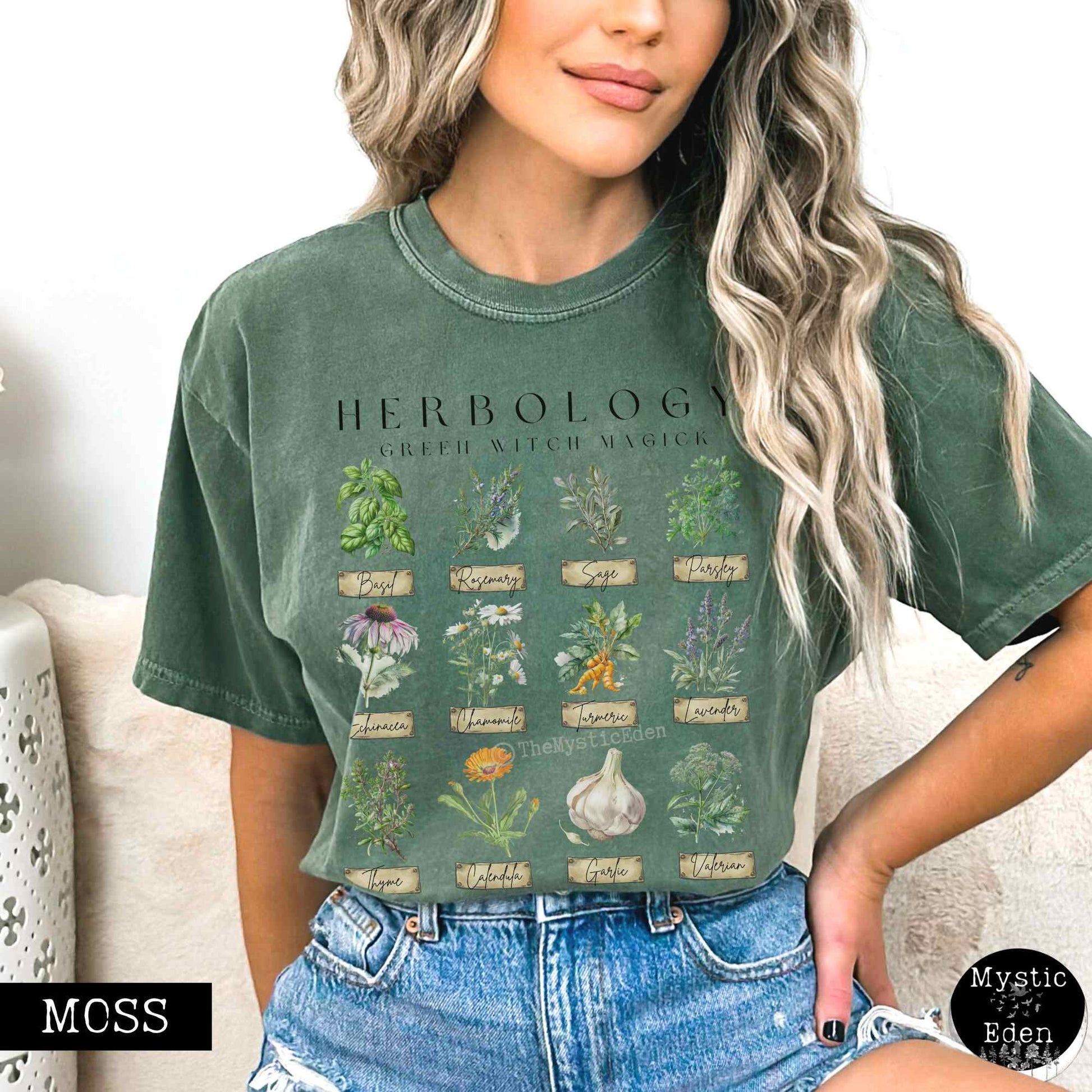 T-Shirt Moss / S Green Witch Herbology Shirt The Mystic Eden