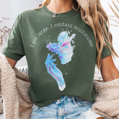 T-Shirt Moss / S I Contain Multitudes Walt Whitman Tee The Mystic Eden