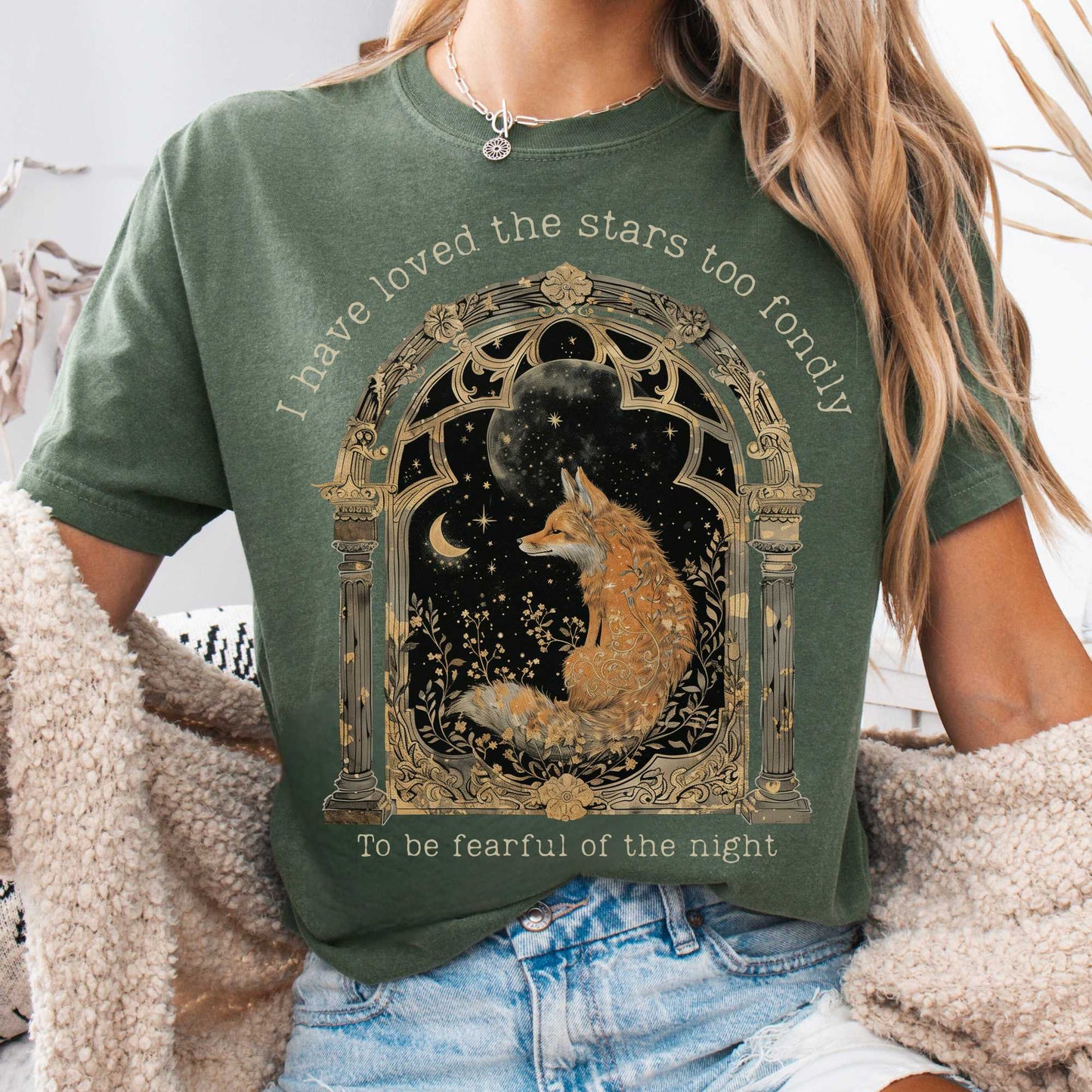 T-Shirt Moss / S I Have Loved the Stars Too Fondly Sarah Williams Poetry Tee The Mystic Eden